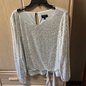 Tahari Silver Sequin Women's Top